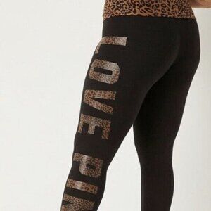 Victoria’s Secret PINK Valentines cotton Leopard Print Leggings Small Work out